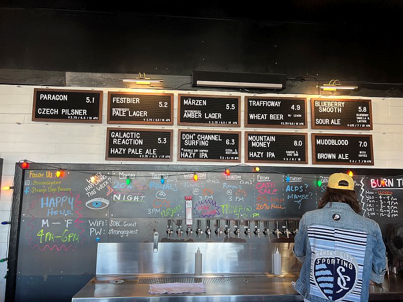 Strange Days Brewing beer menu